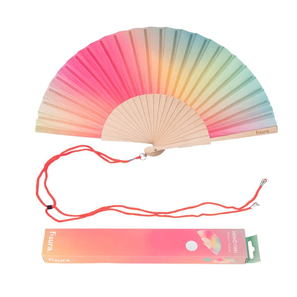 Abanico "Tie Dye" Rosa y Verde