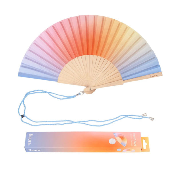 Abanico "Tie Dye" Azul y Naranja