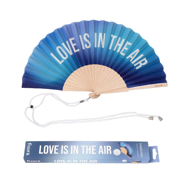 Abanico "Love is in the air" Azul