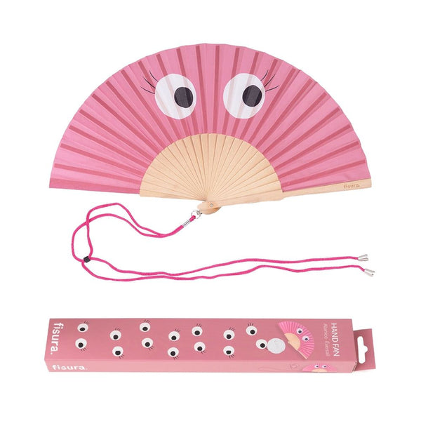Abanico "Ojos" Rosa