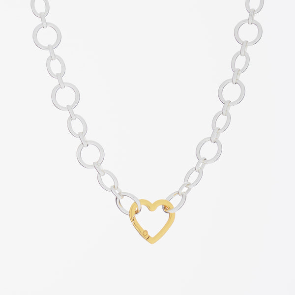 Collar Broche Corazón Plateado By Jose Y Cami