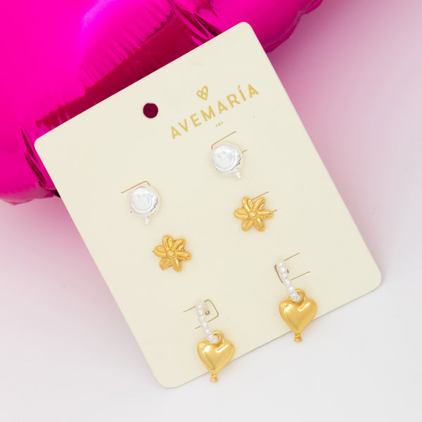 Set X3 Aretes Mini By Jose Y Cami