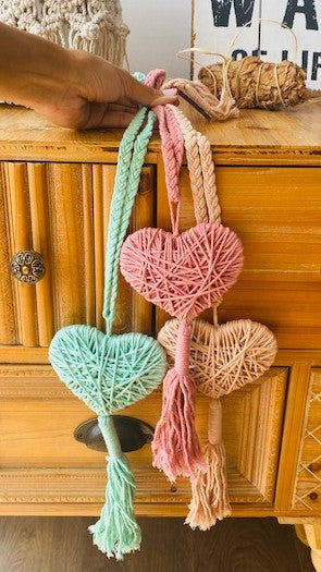 Set x 3 Corazón Tejido