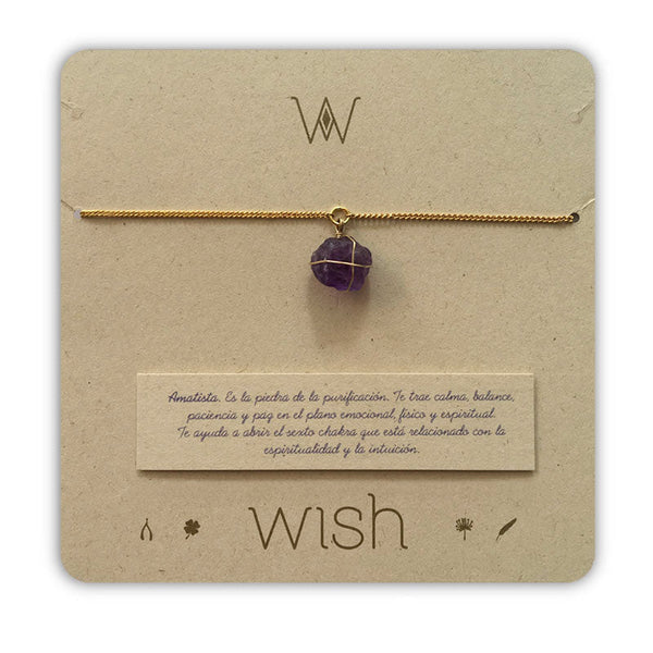 Pulsera cadena oro Amatista