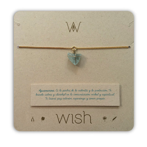 Pulsera cadena oro Aguamarina