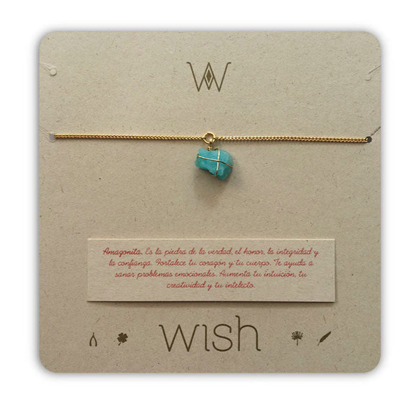 Pulsera cadena oro Amazonita