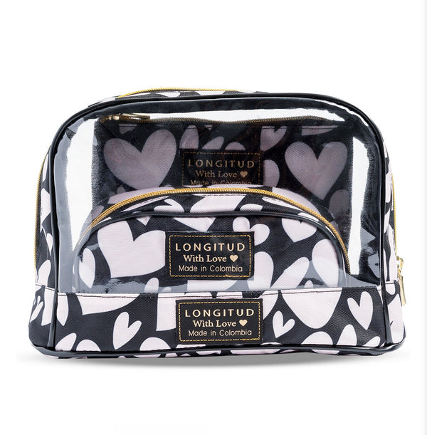 Kit Cosmetiqueras x 3 Ovalado Corazón